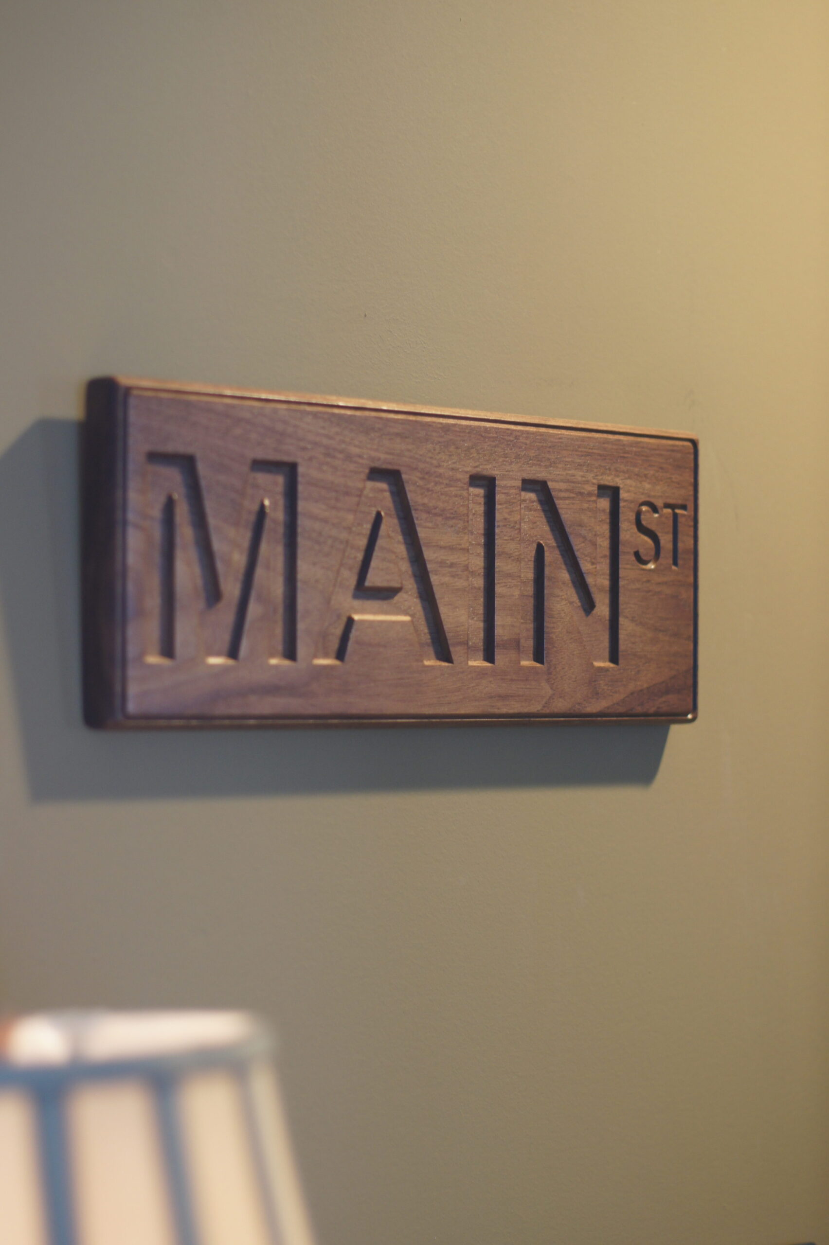 HARDWOOD SIGN "MAIN ST" Castleman Carpentry