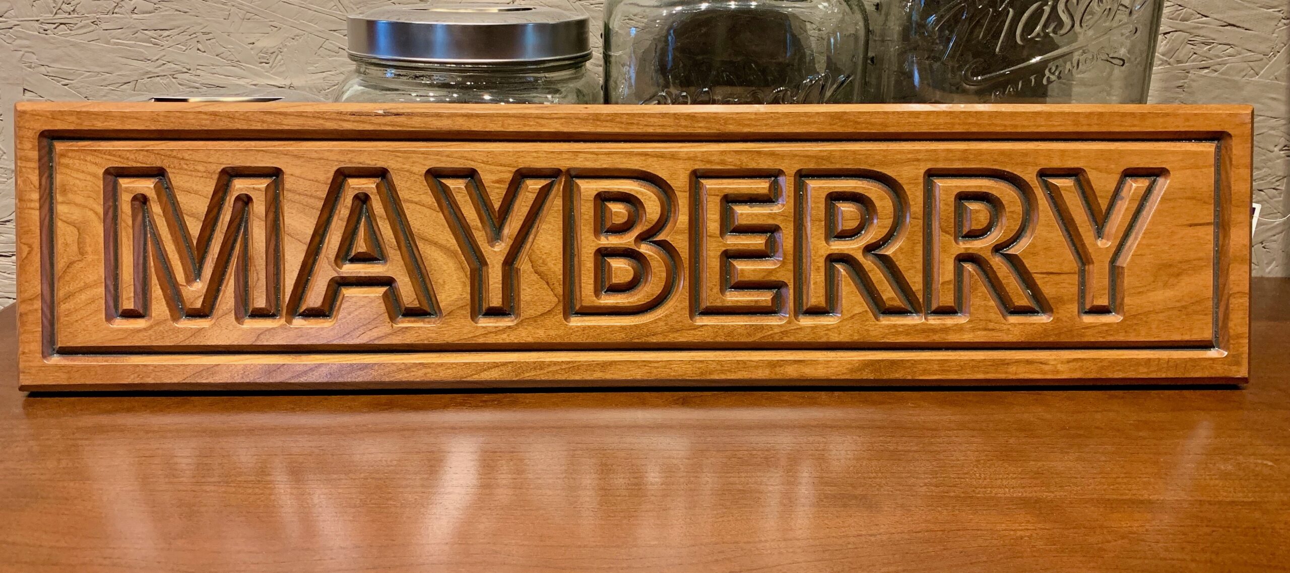 HARDWOOD SIGN "MAYBERRY" Castleman Carpentry